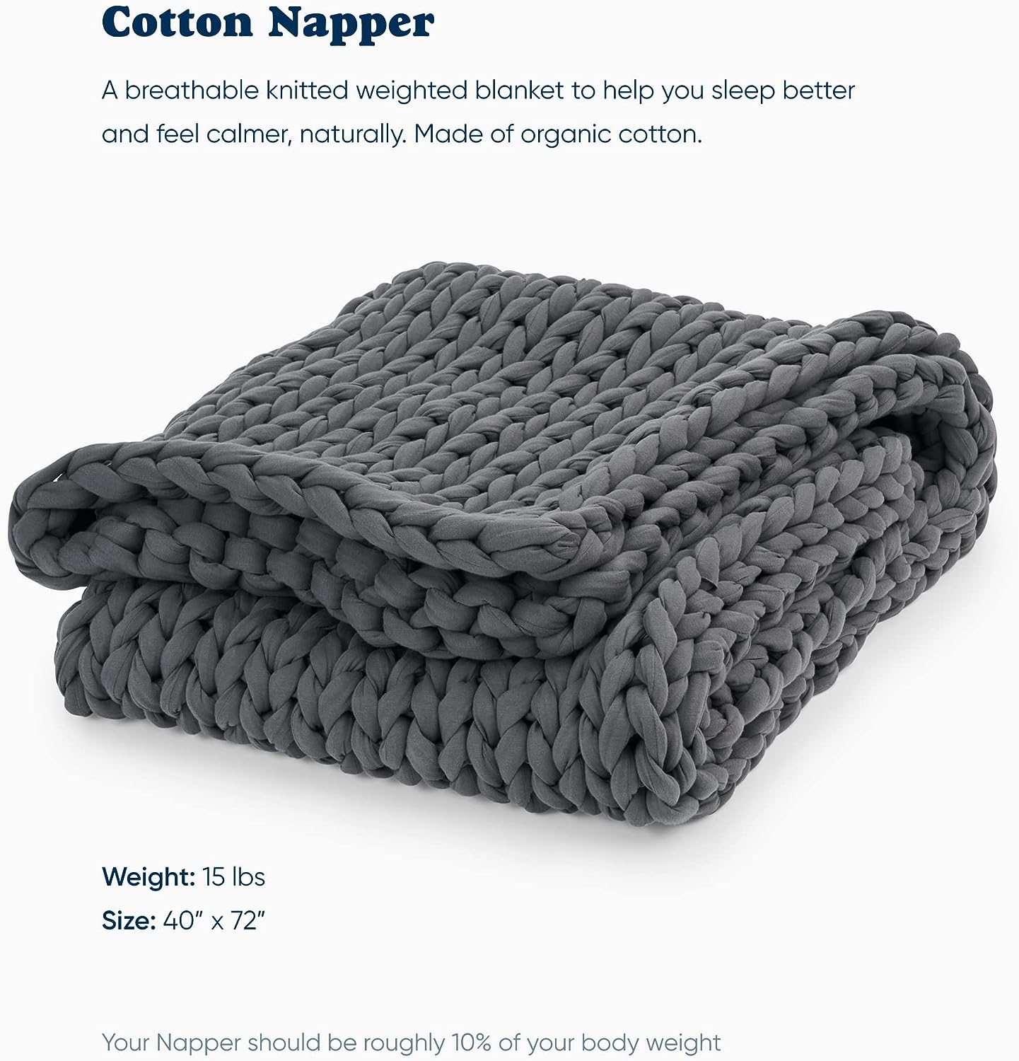 Napper Organic Hand-Knit Weighted Blanket for Adults